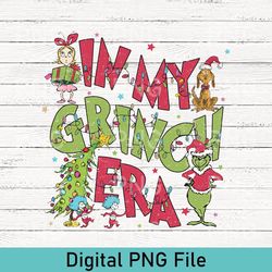 retro in my grinch era png, christmas grinch png, funny christmas gift png, cute merry christmas png, womens holiday png