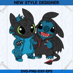 stitch and toothless svg, cute stitch and toothless svg