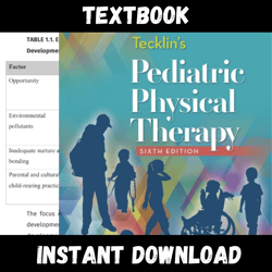 textbook of tecklin's pediatric physical therapy sixth edition instant download