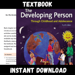textbook of developing person through childhood and adolescence twelfth edition by kathleen instant download