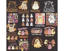 20 mexican ghost png bundle, creepy conchita era png, conchas and cucuys png, conchas ghost, funny halloween png