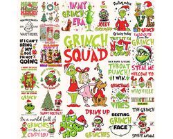 30 files the grinch png bundle, merry grnichmas png, retro grinch png, christmas sublimation, digital sublimation