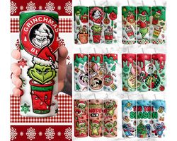 30 christmas tumbler sublimation designs  20oz skinny tumbler bundle wrap, cartoon funny christmas design tumbler png