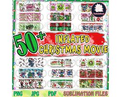 50 3d inflated christmas movie 11oz mug wrap png bundle, christmas character 11oz mug design png, christmas 2023 11oz