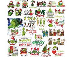 100 Files The Grinch Png Bundle, Merry Grinchmas Png, Retro Grinch Png, Christmas Sublimation, Digital Sublimation