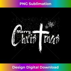 Merry Cross Christmas Winter Snow Family Tank - Artisanal Sublimation PNG File - Ideal for Imaginative Endeavors