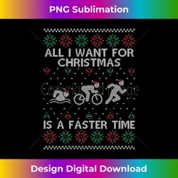 Funny Triathlon Ugly Christmas Sweater for Triathlete Xmas Long Sl - Sophisticated PNG Sublimation File - Elevate Your Style with Intricate Details
