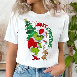 funny grinch merry christmas t shirt, best family christmas gifts