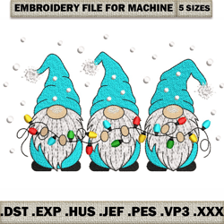 merry christmas gnomes embroidery files, christmas gnomes embroidery design, santa gnome embroidery files