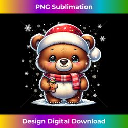cute bear grizzly santa hat christmas bear grizzly mas lover tank - luxe sublimation png download - craft with boldness and assurance