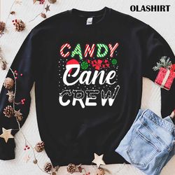 candy cane crew, funny christmas candy cane costume t-shirt - olashirt