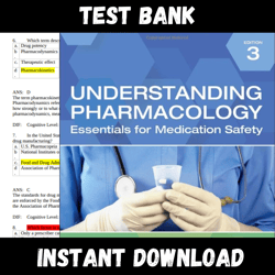 all chapters understanding pharmacology essentials for medication safety, 3rd edition by m. linda workman test bank