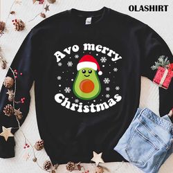 official avocado christmas avo merry plaid santa hat vegan keto cute t-shirt - olashirt