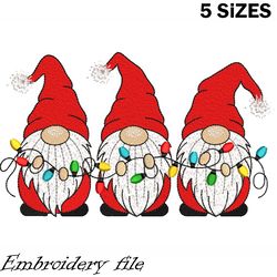 christmas gnomes embroidery files, winter gnomes machine embroidery files, christmas gnomes embroidery design