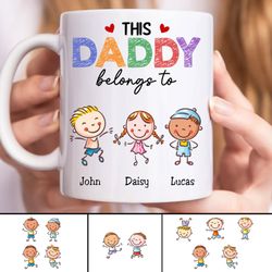 personalized this awesome dad belongs to coffe mug, dad gift for dad birthday gift