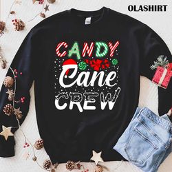 funny candy cane crew funny christmas candy cane t-shirt - olashirt