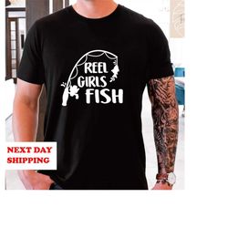 fishing shirt, reel girls fish shirt, fishing tshirt, fishing tee, funny fishing shirt, girls fishing shirt, womens shir