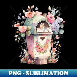 watercolor floral mailbox - unique sublimation png download - unlock vibrant sublimation designs