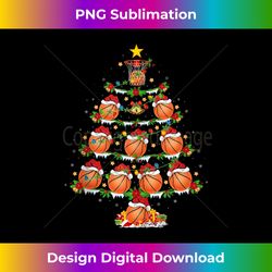 holiday xmas lighting santa basketball christmas tree tank - chic sublimation digital download - customize with flair