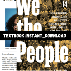 textbook for we the people: an introduction to american politics. essentials edition pdf | instant download