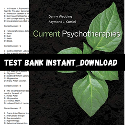 test bank for current psychotherapies 11th edition by danny wedding  pdf | instant download