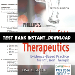 test bank for phillips's manual of i.v. thera- peutics: evidence-based practice for lisa gorski pdf | instant download