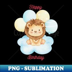 happy birthday balloons - elegant sublimation png download - vibrant and eye-catching typography