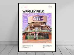 Wrigley Field Bleachers Chicago Cubs Poster Ballpark Art MLB Stadium Poster Oil Painting Modern Art Art