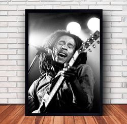 Bob Marley Music Poster Canvas Wall Art Family Decor, Home Decor,Frame Option