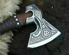 medieval axe viking axe hand forged axe men's gift, camping, hiking