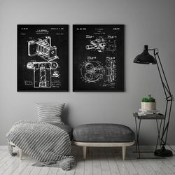 photography patent posters set of 2, photography decor, camera wall art, photographer, -1