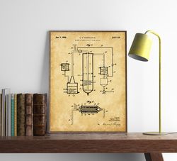 whiskey aging patent print, set of 4, bar decoration, saloon artwork, pub wall art, man cave poster,