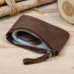 coin purse leather zipper, men coin purse leather 8cm, genuine leather coin purse, coin purse for men leather,