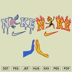 nike wade and nike ember couple embroidery design -  embroidery files - dst, pes, jef