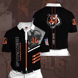 personalized cincinnati bengals polo shirt - custom nfl fan gear