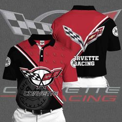 custom chevy corvette polo shirt: stylish & unique personalized design