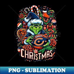 christmas on the gridiron grinch and bears football clash - instant png sublimation download - perfect for sublimation mastery
