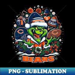 grinch-inspired bears football christmas celebratio - png sublimation digital download - capture imagination with every detail