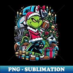grinch invades panthers football christmas fest - png transparent sublimation design - defying the norms