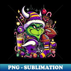 grinch meets vikings football a christmas spectacle - instant sublimation digital download - fashionable and fearless