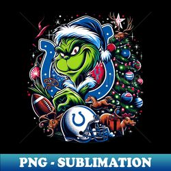 grinch brings holiday cheer to colts football christmas - instant png sublimation download - bring your designs to life