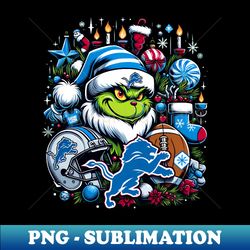 grinch-inspired lions football christmas festivities - instant png sublimation download - unleash your inner rebellion