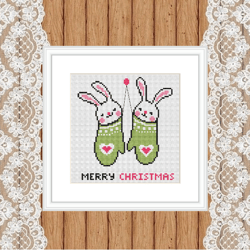 merry christmas hare and rabbit new year christmas holiday gift