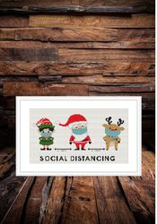 social distance merry christmas new year christmas holiday gift cross stitch