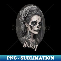 halloween skull woman - png transparent sublimation design - perfect for sublimation mastery