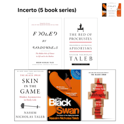 incerto (5 book series) by nassim nicholas taleb, fooled by randomness, the black swan, antifragile, the bed of procrust