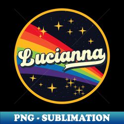 Lucianna  Rainbow In Space Vintage Style - PNG Transparent Digital Download File for Sublimation - Transform Your Sublimation Creations