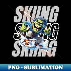 skiing frankenstein alpine monster magic tee - signature sublimation png file - perfect for creative projects