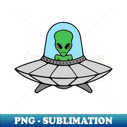 alien in flying saucer - png transparent digital download file for sublimation - add a festive touch to every day