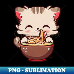 cat eating ramen - premium png sublimation file - spice up your sublimation projects